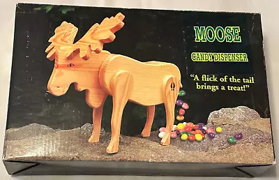 Moose Pooping Wood Moose Wooden Candy Dispenser Droppings Novelty Toy • $49.99