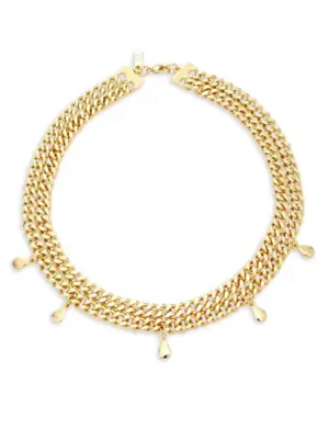VANESSA MOONEY SAKS 5TH AVE The Bronx Necklace Goldtone Choker 14” Was $95 NWT • $47.99