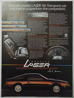 1984 CHRYSLER Laser XE Sports Car Magazine Ad • $14.99