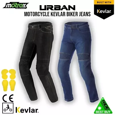 Motorcycle Jeans Motorbike Trousers Made With Kevlar Pant Free CE Armour • £54.99