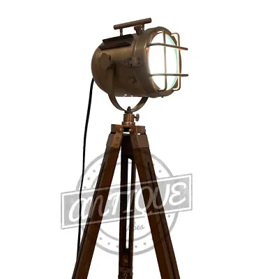 Led Floor Lamp Wooden Standing Tripod Reading Bedroom Light Shelf Office Home E2 • $80