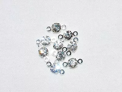 50 11mm Rhinestone Clear Silver Connector Joiner Made With Swarovski Crystal Q35 • $14.99