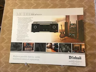 Original Mcintosh-mcd1100 Cd Player - Graphics Insert D1022 • $10.99