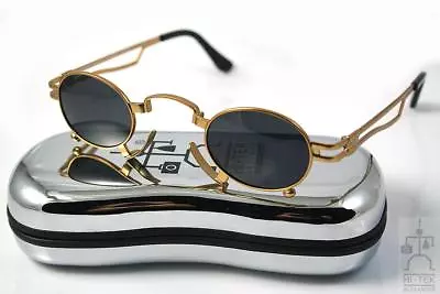 Hi Tek Small Round Oval Gold Vampire Cosplay Sunglasses Sci Fi Men Steampunk • $99