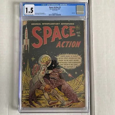 SPACE ACTION #3 CGC 1.5 Ace Periodicals 1952 Mike Sekowsky • $139.99