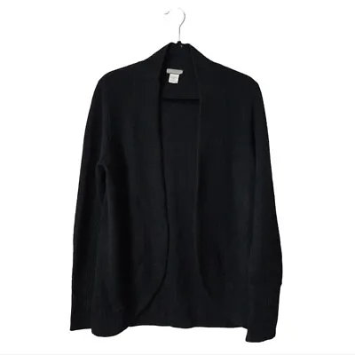 JCREW X VTG Ultra Soft Open Wear Cardigan Sweater In Black 100% Cashmere Size L • $78.98