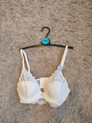 M&S Marks And Spencer Ivory Cream Lace Bra Lightly Padded Underwired Lingerie • £7