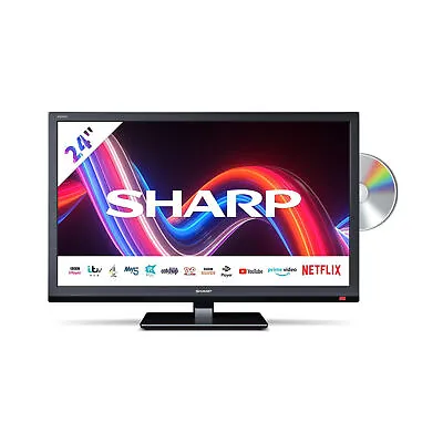 £169.99 • Buy Sharp 1T-C24EE4KC2FBD 24  Inch HD Ready LED Smart TV With Built-In DVD Player