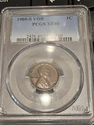 RARE 1909 S VDB Wheat Penny 1C One Cent PCGS XF40 XF 40 NICE CLEAR DETAILS • $1020