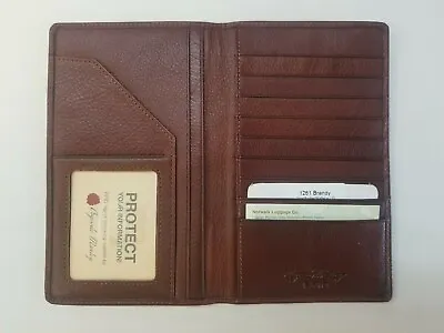 Osgoode Marley Cashmere Leather Mens RFID Coat Breast Pocket Wallet Brandy 1261 • $73.95