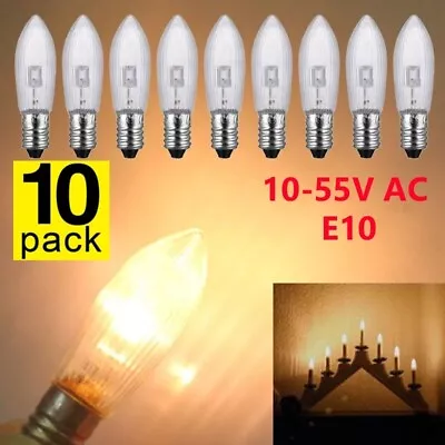 10Pcs E10 LED Replacement Bulbs Top Candle For Fairy Light Bulbs Lamp 10-55V Yu • $6.14