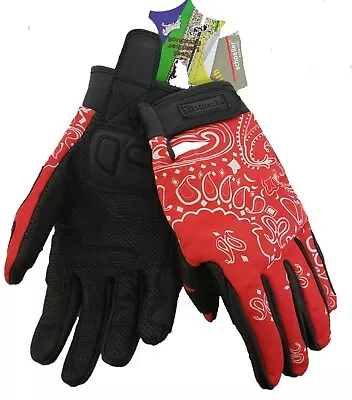 Red White Motorcycle Glove With Kevlar Palm Fast Shipping  • $49.95