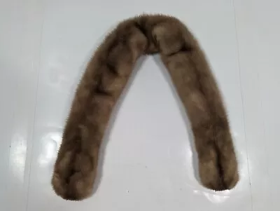 $29.99 • Buy Vintage Genuine Mink Fur Collar Scarf Shawl Stole 37 X4  Lined Light Brown Clips
