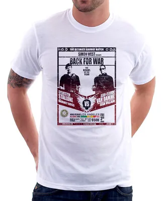 Stalone Sly Vs Van Damme Back For War Funny Poster White T-shirt 9841 • £13.95