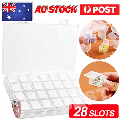 $10.95 • Buy 28 Slots Bottles Diamond Painting Storage Box Kit Art Nail Accessories Case New