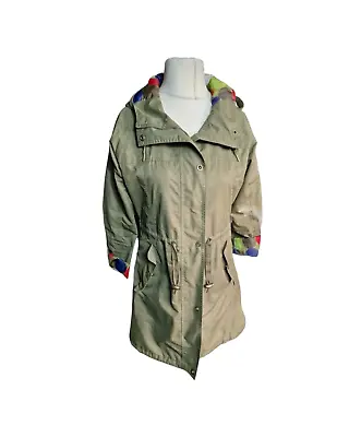 Ladie's Target Dry Khaki Green Waterproof Hooded Lined Midi Coat Causal Outdoor • £8.39