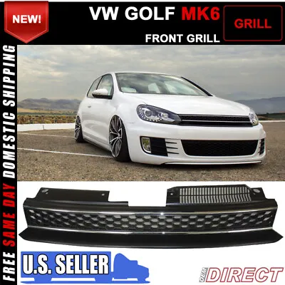 $69.99 • Buy For 10-14 VW Golf 6 MK6 GTI Style Front High Bar Black Chrome Hood Mesh Grille