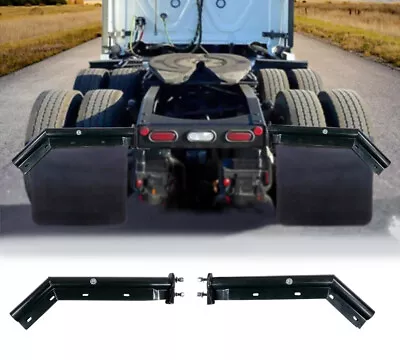 Black Angled Spring Loaded Mud Flap Hanger Bracket Set 28  Length 2-1/2  • $91.99