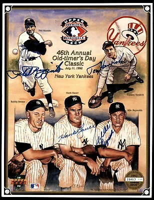 Yankees Upper Deck Sheet Signed By Phil Rizzuto Henrich Reynolds Hank Bauer • $120