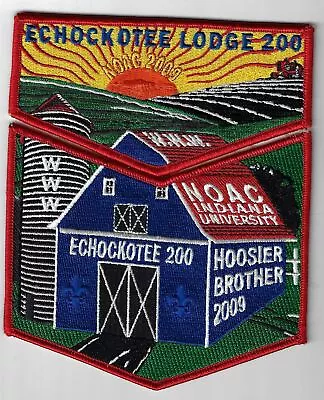 OA 200 Echockotee 2009 NOAC Indiana Day Hoosier Brother Flap Set RED • $10.95