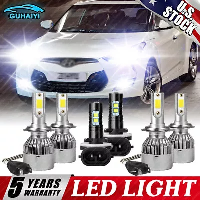 For Hyundai Veloster 2012-2017 6000K Combo LED Headlight Hi/Lo + Fog Light Bulbs • $30.91