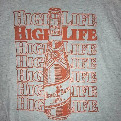 Miller Highlife Beer Vintage Label T Shirt Mens 3xl Xxxl Gray Brewing Draft Nwt • $15.19