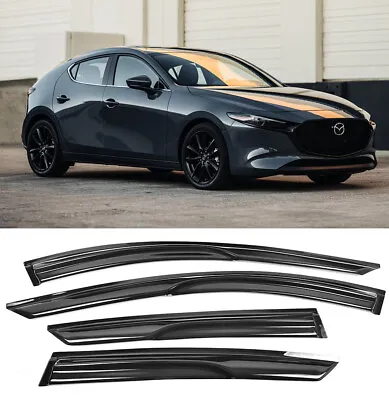 3D Out-Channel Window Visor Vent Rain Wind Guard Shade Fit 19-Up Mazda 3 4D HB • $50