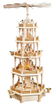 German Christmas Pyramid Nativity Scene 4-tier Height 70 Cm / 2.. RG 16740 NEW • $866.15