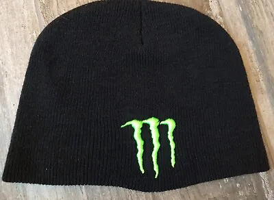 Unisex Monster Energy Beanie Black Hat Skullcap Logo Racing Motocross • $34.50
