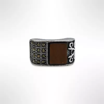 925 Sterling Silver Men's Tiger's Eye Ring Sizes US 8 - 11 • $26.99