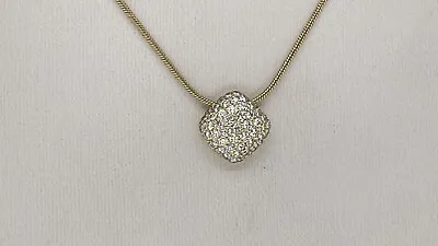 Jose Hess 18k Yellow Gold Cushion Shaped .50 Ct Tw Diamond Necklace 17” Chain • $1325