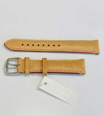Michele Leather Strap 18mm Tan Ms18aa270945 • $100