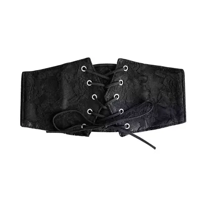 Elastic Corset Lace Waist Belt Women's  Button Fastening Lace Up • £15.39