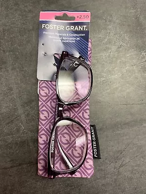 FOSTER GRANT Reading Glasses Magnivision ELANA Purple Rectangular +2.50 • $15.54