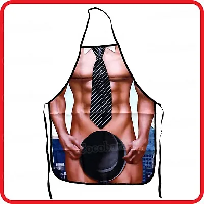 Apron-funny-sexy Shirtless Strong Muscle Man Tie+top Hat Waiter Stripper Gigolo • $9.68