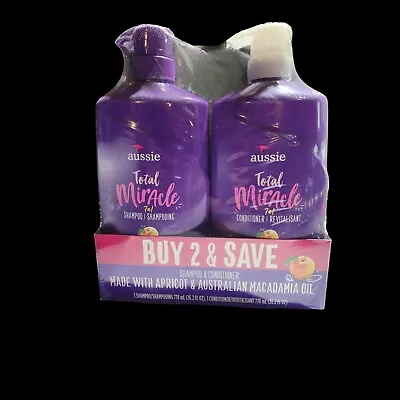 Aussie 26.2 Oz Total Miracle 7n1 Apricot Macadamia Oil Shampoo & Conditioner Set • $20
