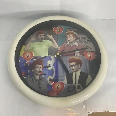 Vintage I Love Lucy Round Wall Clock With Hearts Made In Taiwan Tested And Works • $15