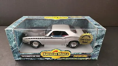 American Muscle 1970 Plymouth Aar Cuda Silver 1/18 Diecast Sr • $49.95