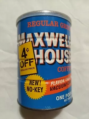  Vintage Maxwell House Coffee Can Rare Yellow New No Key Stamp • $20