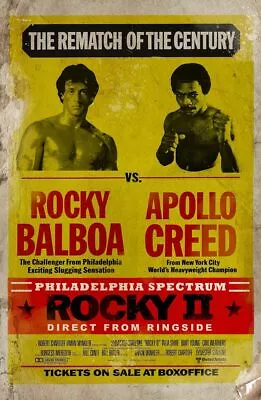 Rocky Balboa VS Apollo Creed Bicentennial Superfight Poster/Print Stallone • $3.39