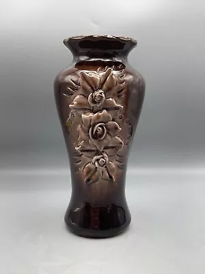 Vintage Italian Majolica Vase Applied Roses  • $30