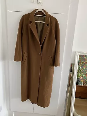 £25.99 • Buy Vintage Admyra Tan Coloured 87% Cashmere & Wool Swing Coat Good Condition 12