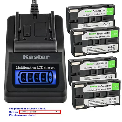 Kastar Battery LCD Quick Charger For Samsung SB-L160 & Samsung VP-L650 Camcorder • $53.99