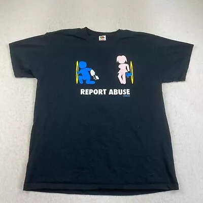 Report Abuse Portal Shirt Mens XL Cotton Crew Neck Short Sleeve Jersey Black • $11.33