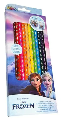 14Pk Licensed FrozenII Drawing Color Pencils Sharpener Eraser Kids Stationery • £5.99