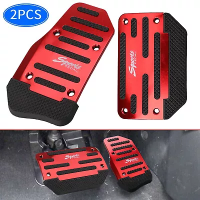 2x Non-Slip Automatic Gas Brake Foot Pedal Pad Cover Car Accessories Parts Red • $8.98