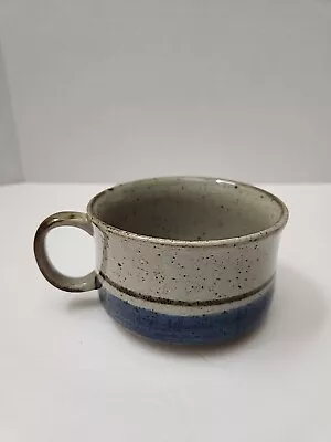 Vintage Otagiri Sierra Blue Brown Stripe Soup Mug Stoneware Japan • $10
