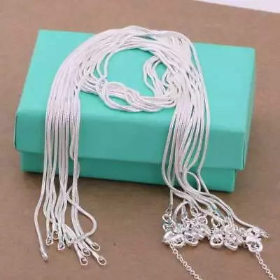 10PCS Wholesale 925 Sterling Solid Silver 1MM Snake Chain Necklace XXDC08 • $7.99