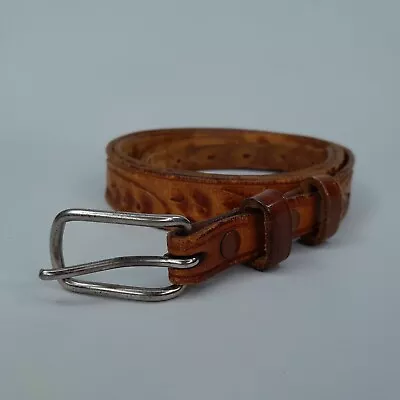 HAND TOOLED Belt Brown Leather Cowboy Western 40” X 1” Vintage • $15.99