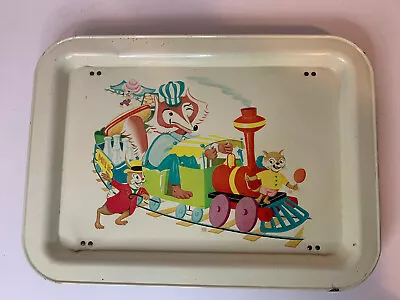 Vintage Child's TV/Breakfast Metal Tray Fox Train Conductor • $14.99